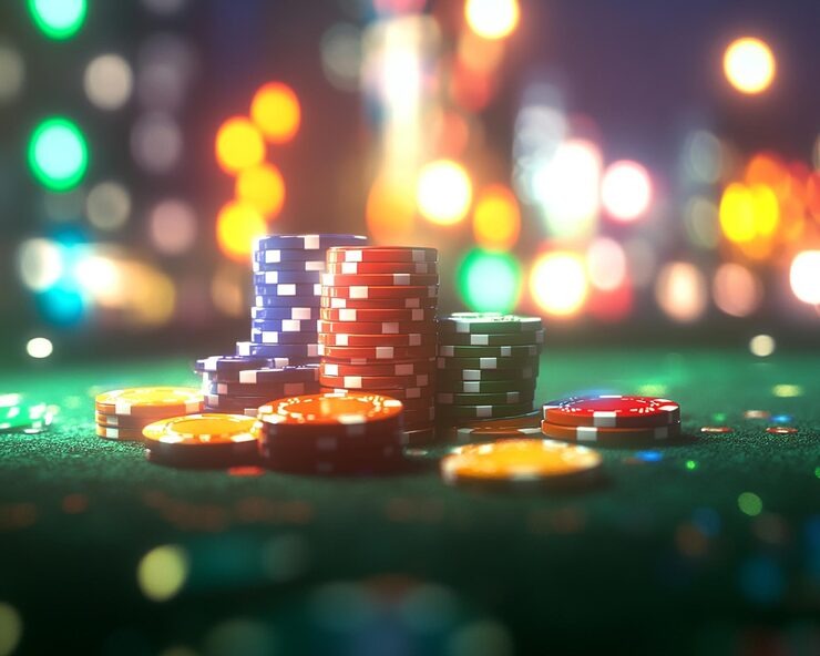 Mobile phone displaying live casino table with dealer and real-time action